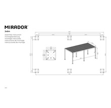 Montážny návod pre altánok Mirador 3x6 metrov s rozmermi