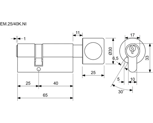 Technický nákres valca s rozmermi