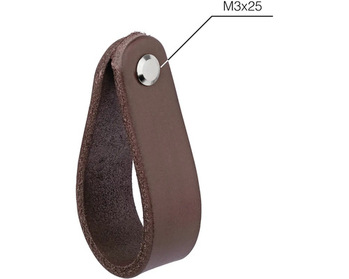 Kožená nábytková úchytka so skrutkou M3x25