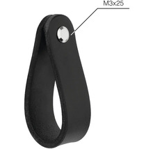 Kožená nábytková úchytka so skrutkou M3x25