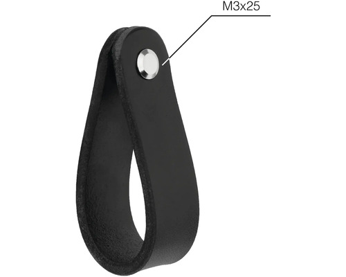 Kožená nábytková úchytka so skrutkou M3x25