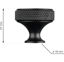 Kovový gombík na skrinku, výška 27 mm, priemer 16 mm