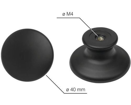 Nábytkový gombík, priemer 40 milimetrov, závit M4