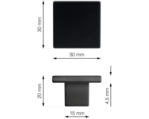 Obrázok s rozmermi nábytkového gombíka