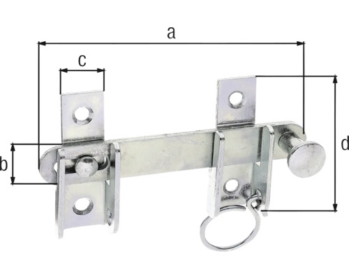 Kovová západka brány s rozmermi