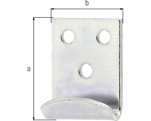 Kovový hák s tromi otvormi na montáž
