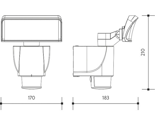 Technický nákres pohybového senzora s rozmermi