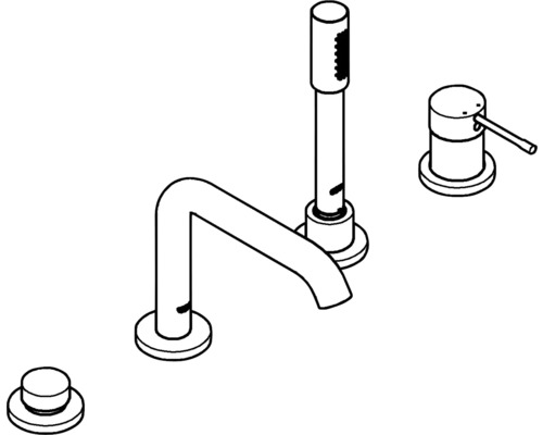 Batéria pre vaňu s ručnou sprchou a ovládacími prvkami