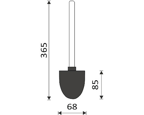 Technický nákres ručnej lopatky s rozmermi