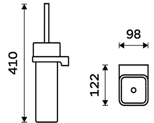 Technický výkres WC súpravy s rozmermi.