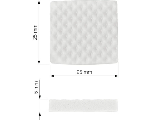 Kus izolačného materiálu 25 mm x 25 mm x 5 mm