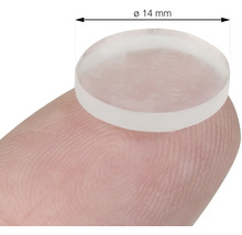 Priehľadný klzák na nábytok, priemer 14 mm, na prste