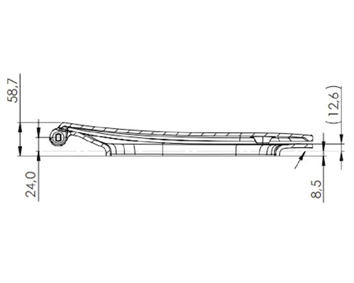 Technický nákres WC sedátka s rozmermi