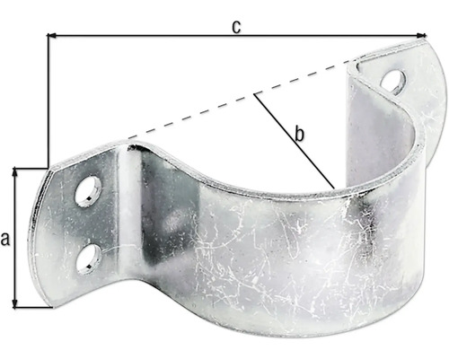 Objímka na rúrku s rozmermi a, b a c