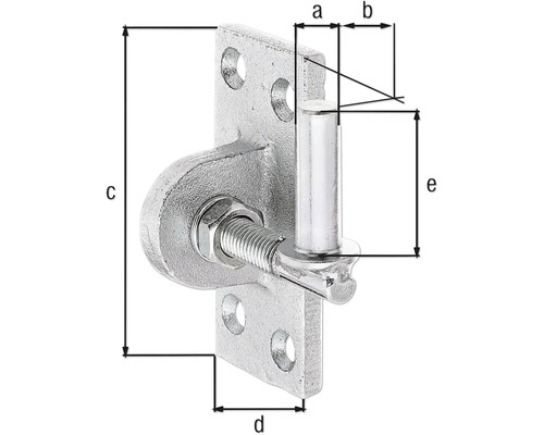 Záves brány so skrutkou a rozmermi