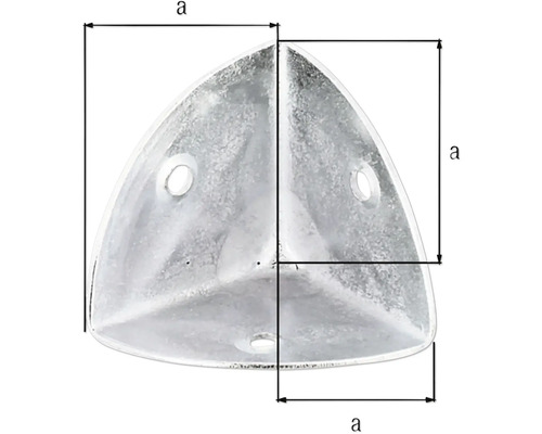 Trojuholníkový rohový spoj s rozmermi