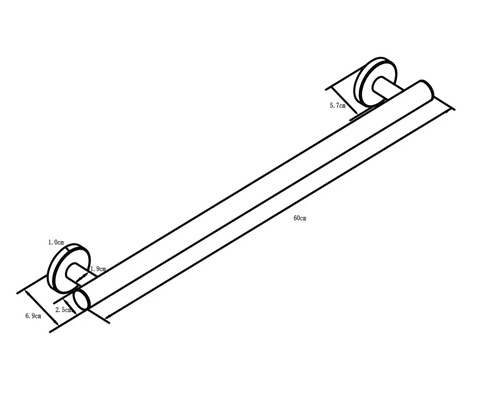 Technický nákres držiaka na uteráky s rozmermi