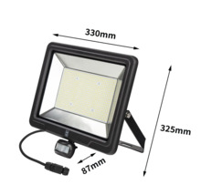 LED reflektor s pohybovým senzorom a rozmermi 330 mm, 325 mm a 87 mm.