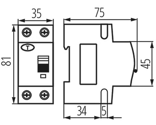 Technický výkres ističa s rozmermi