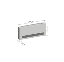 Klimatizačná jednotka s rozmermi dĺžka 1000 mm, výška 450 mm a hĺbka 115 mm.