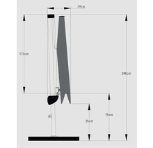 Slnečník výkyvný Soluna Orléans 300 x 300 cm tmavosivý-thumb-18