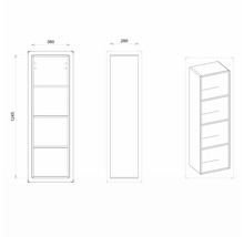 Vysoká skrinka Devo Sonus 2.0 mušľa classico 38 x 124,5 x 28 cm