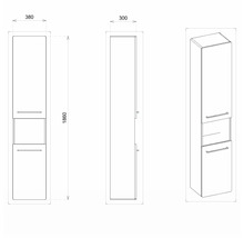 Vysoká skrinka Devo Sonus 2.0 mušľa classico 38 x 186 x 30 cm