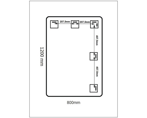 Technický nákres s rozmermi: dĺžka 1200 mm, šírka 800 mm