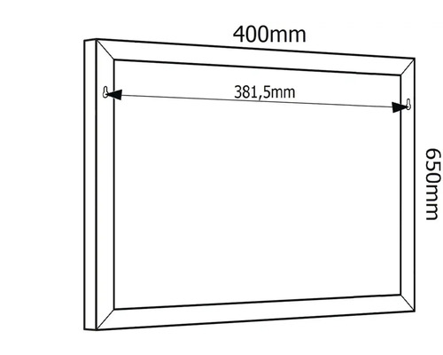 Technický nákres obrazového rámu s rozmermi 400 mm x 650 mm