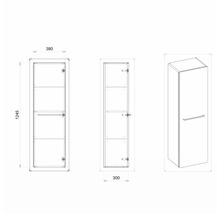 Vysoká skrinka Devo Sonus 2.0 mušľa classico 38 x 124,5 x 30 cm