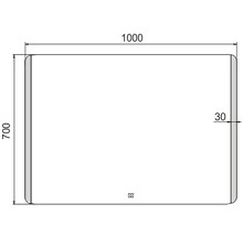 LED zrkadlo do kúpeľne Nimco 100x70 cm s dotykovým senzorom ZP 17004V