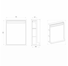 LED zrkadlo do kúpeľne s osvetlením Devo Sonus 2.0 s poličkou 75,5 x 94 cm IP 44 fjordská zelená/čierna SO2-LU75x94x27-F72