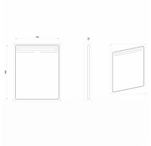 LED zrkadlo do kúpeľne s osvetlením Devo Sonus 2.0 75,5 x 94 cm IP 44 Dakar Suedette Matt/čierna SO2-LUPL75x94-F89