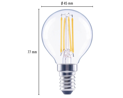 Žiarovka E14 LED, priemer 45 mm a dĺžka 77 mm
