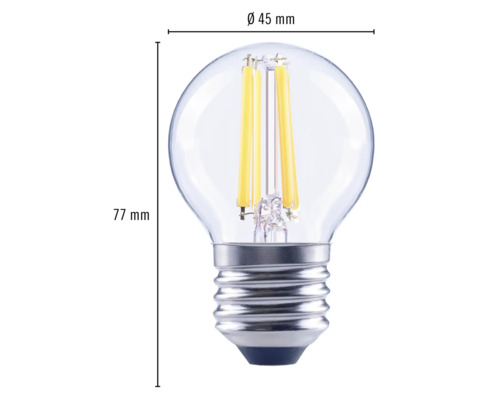 Číra LED žiarovka, priemer 45 mm, výška 77 mm