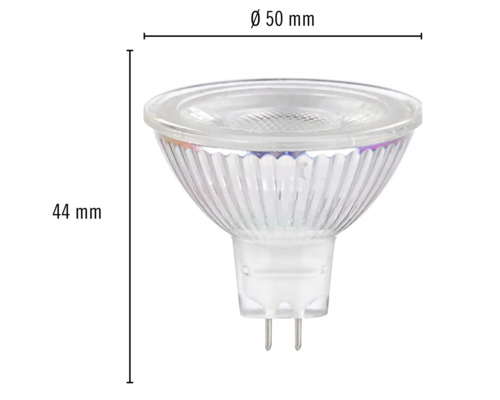 Žiarovka MR16 s priemerom 50 milimetrov