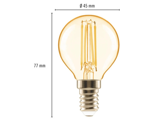 E14 LED žiarovka, priemer 45 mm, výška 77 mm