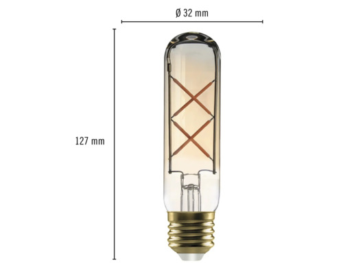 Dekoratívna trubicová žiarovka s priemerom 32 mm a dĺžkou 127 mm
