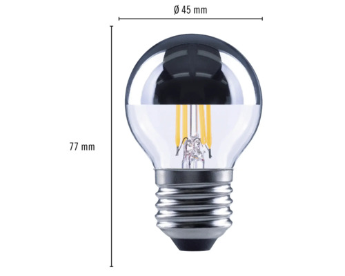 LED žiarovka, priemer 45 mm, výška 77 mm
