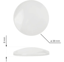 Nákres klzáka na nábytok, priemer 39 milimetrov, výška 8 milimetrov