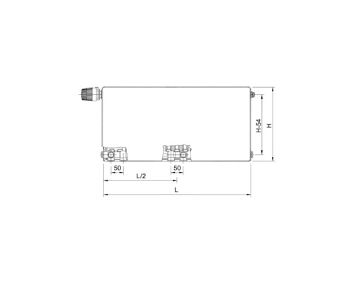 ROTHEIGNER Typ DK (22) - dvojrúrkový s konvektorom 8 prípojok 500 mm x 900 mm x 102 mm