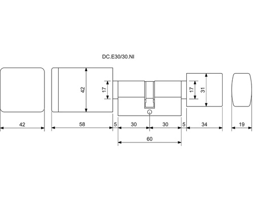 Technický výkres valca s rozmermi