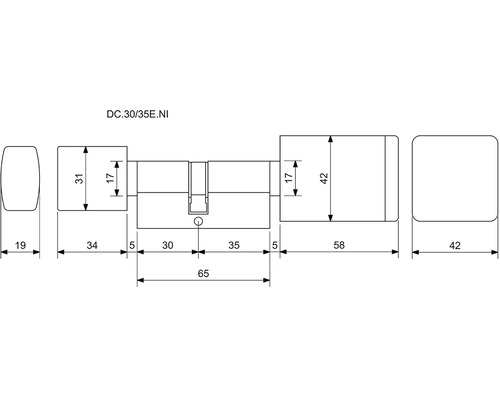 Technický nákres dverovej vložky s rozmermi
