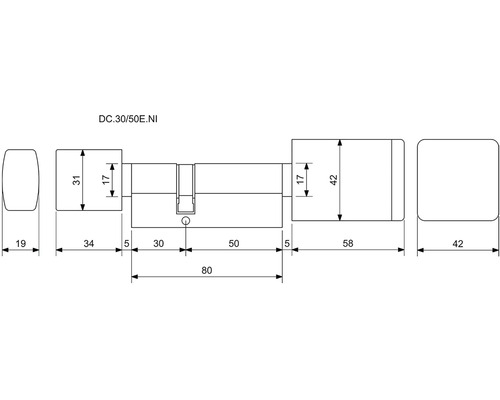 Technický výkres valca s rozmermi