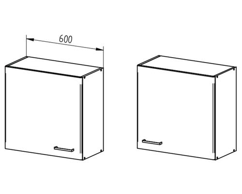 Dve závesné skrinky so šírkou 600 milimetrov