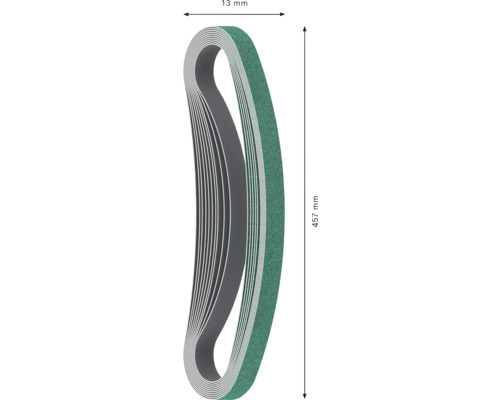 Brúsny pás s rozmermi 13 mm x 457 mm