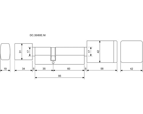 Technický nákres dverného závoru s rozmermi