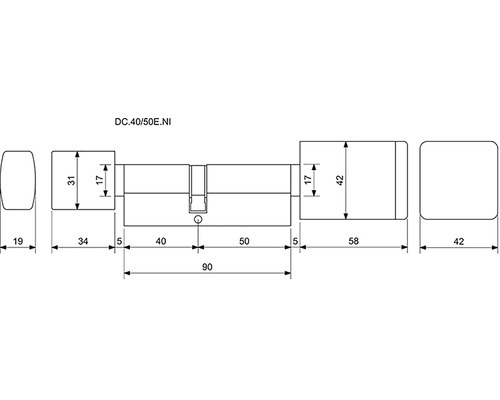 Technický nákres dverovej vložky s rozmermi