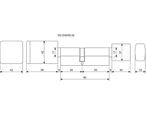 Technický nákres valca s rozmermi