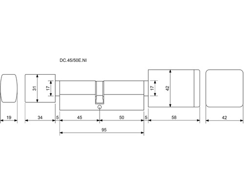 Technický nákres profilového valca s rozmermi